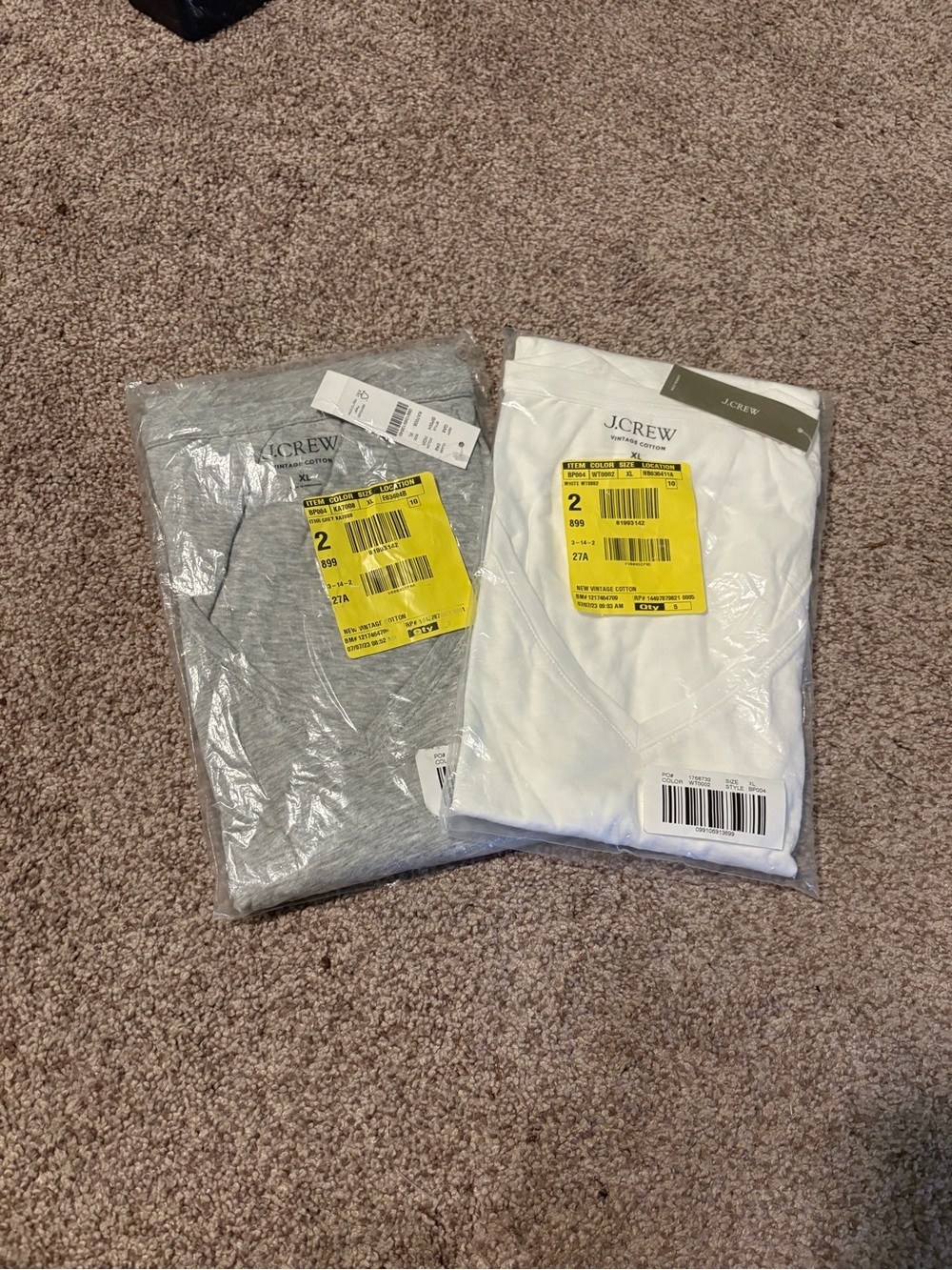 J. Crew Light Heather Gray V-Neck Tee - Set of 2